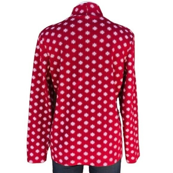 Croft & Barrow Mock Turtle Neck Red Snowflake Winter Top Long Sleeve Shirt Sz L - Picture 5 of 8